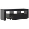 vidaXL Meuble TV avec lumi&egrave;re LED noir brillant 130x35x45 cm