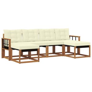 vidaXL Ensemble de canap&eacute;s d'ext&eacute;rieur 6 pc Naturel et Cr&egrave;me