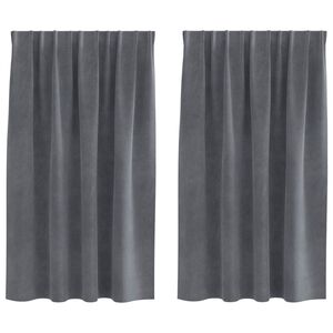 vidaXL Rideaux occultants 2 pcs Gris clair 140 x 140 cm Velours