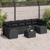 vidaXL Ensemble de canapé de jardin Noir 55 x 55 x 37 cm polyrotin