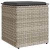vidaXL Tabourets de jardin et coussins lot de 2 gris clair poly rotin