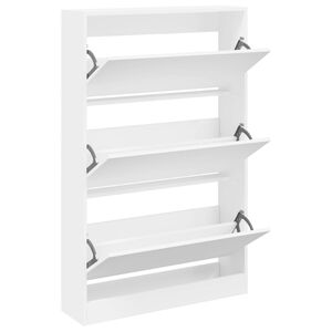 vidaXL Armoire &agrave; chaussures blanc 80x21x125,5 cm bois d'ing&eacute;nierie
