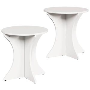 vidaXL Table basse 2 pcs Blanc Bois massif en pin