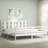 vidaXL Cadre de lit sans matelas blanc bois massif