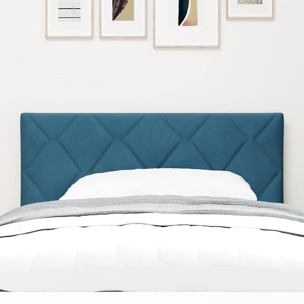 vidaXL T&ecirc;te de lit LED Bleu fonc&eacute; 100 cm Velours