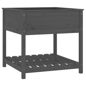 vidaXL Jardini&egrave;re avec &eacute;tag&egrave;re Gris 82,5x82,5x81 cm Bois massif de pin