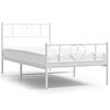 vidaXL Cadre de lit m&eacute;tal sans matelas avec pied de lit blanc 90x200cm