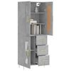 vidaXL Buffet haut Gris béton 69,5x34x180 cm Bois d'ingénierie