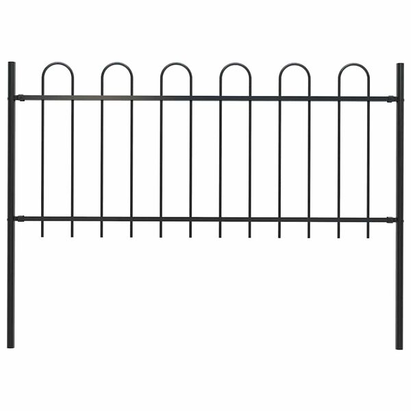 vidaXL Cl&ocirc;ture de jardin avec arceau en acier 181 x 80 cm Noir