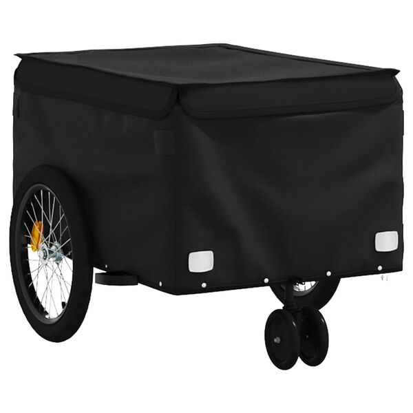 vidaXL Remorque de v&eacute;lo noir 30 kg fer