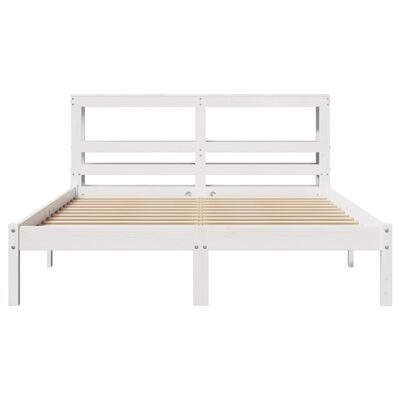 vidaXL Cadre de lit sans matelas blanc 120x190 cm bois de pin massif