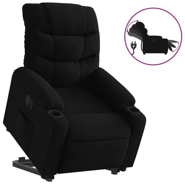 vidaXL Fauteuil inclinable &eacute;lectrique noir tissu