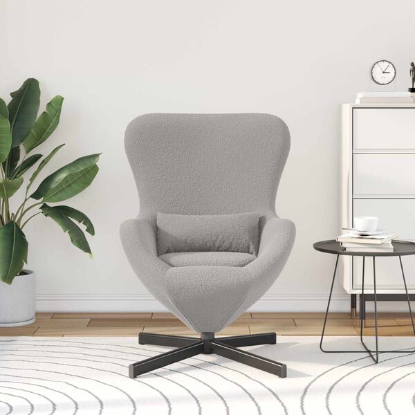 vidaXL Fauteuil &oelig;uf Gris clair 63 x 73 x 90 cm tissu