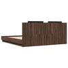 vidaXL Cadre de lit avec LED sans matelas ch&ecirc;ne marron 180x200 cm