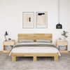 vidaXL Cadre de lit avec t&ecirc;te de lit sans matelas 140x190 cm