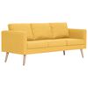 vidaXL Canap&eacute; &agrave; 3 places Tissu Jaune