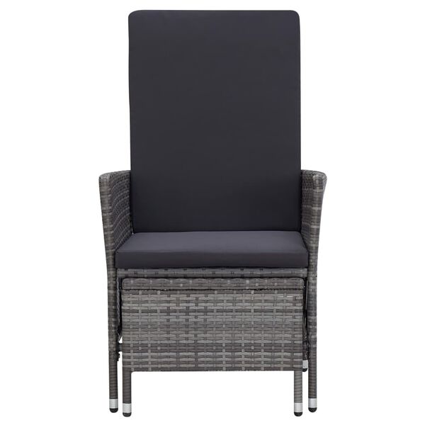 vidaXL Salon de jardin 2 pcs avec coussins R&eacute;sine tress&eacute;e Gris