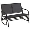 vidaXL Banc oscillant de jardin noir 120,5x76x86,5 cm textil&egrave;ne/acier