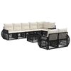 vidaXL Ensemble de canap&eacute; de jardin 9 pcs Noir et blanc cr&egrave;me