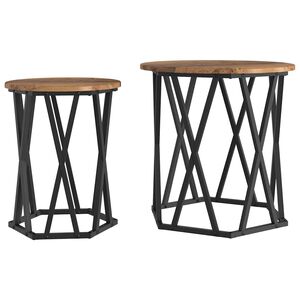 vidaXL Table basse 2 pc Bois Ancien 50 x 50 x 50 cm