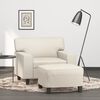 vidaXL Fauteuil avec repose-pied Cr&egrave;me 60 cm Similicuir