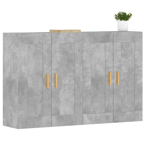 vidaXL Armoires murales 2 pcs gris b&eacute;ton bois d'ing&eacute;nierie
