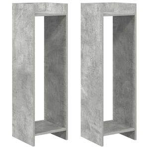 vidaXL Support de Plante Gris B&eacute;ton 30 x 30 x 100 cm Bois d&rsquo;ing&eacute;nierie