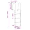 vidaXL &Eacute;chelle de dock &agrave; 4 &eacute;tapes Argent 45 &times;11,5 &times;162 cm Aluminium