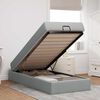 vidaXL Cadre de lit avec matelas avec matelas 2 pcs Gris clair tissu