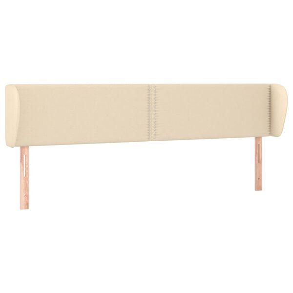 vidaXL T&ecirc;te de lit avec oreilles Cr&egrave;me 183x23x78/88 cm Tissu