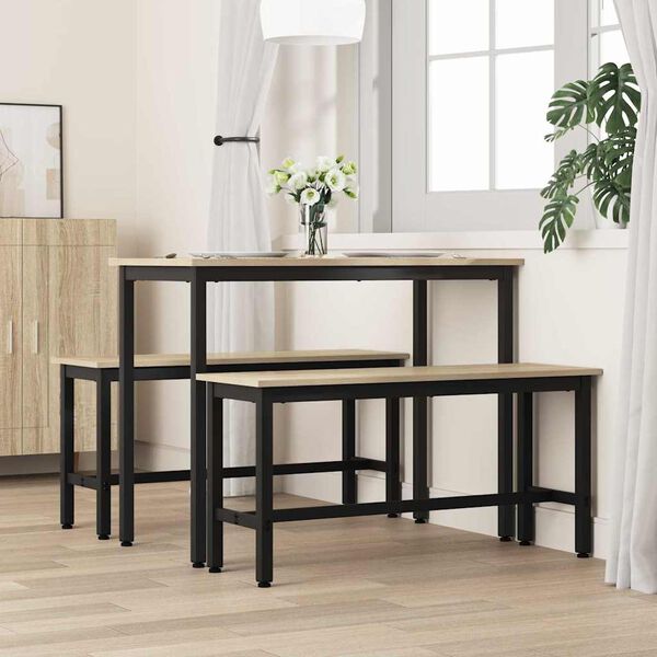 vidaXL Banc de salle &agrave; manger 2 pcs Ch&ecirc;ne Sonoma 100 x 32,5 x 48,5 cm