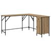 vidaXL Bureau Ch&ecirc;ne artisanal Bois d'ing&eacute;nierie 141 x 141 x 75 cm