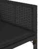 vidaXL Ensemble &agrave; manger de jardin coussins 5pcs Noir R&eacute;sine tress&eacute;e
