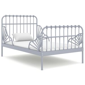 vidaXL Cadre de lit extensible Gris M&eacute;tal 80x130/200 cm