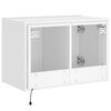 vidaXL Meuble TV mural avec lumi&egrave;res LED blanc 60x35x41 cm