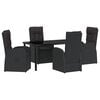 vidaXL Ensemble de salle &agrave; manger pour jardin 5 pcs Noir polyrotin