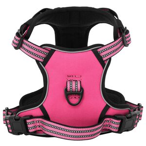vidaXL Harnais pour chien avec laisse et collier r&eacute;glables rose L