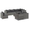 vidaXL Salon de jardin 9 pcs avec coussins Gris R&eacute;sine tress&eacute;e