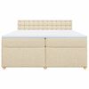 vidaXL Sommier &agrave; lattes de lit avec matelas Cr&egrave;me 200x200 cm Tissu