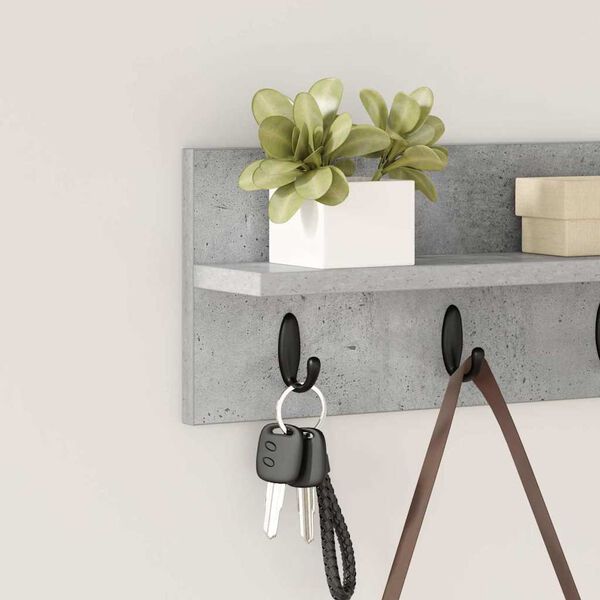 vidaXL Porte-manteau mural Montage mural Gris b&eacute;ton 40 x 10,5 x 18 cm