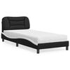 vidaXL Lit avec matelas Hvar noir et blanc 80x200 cm similicuir