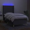vidaXL Sommier &agrave; lattes de lit matelas LED Gris fonc&eacute; 80x200cm Tissu