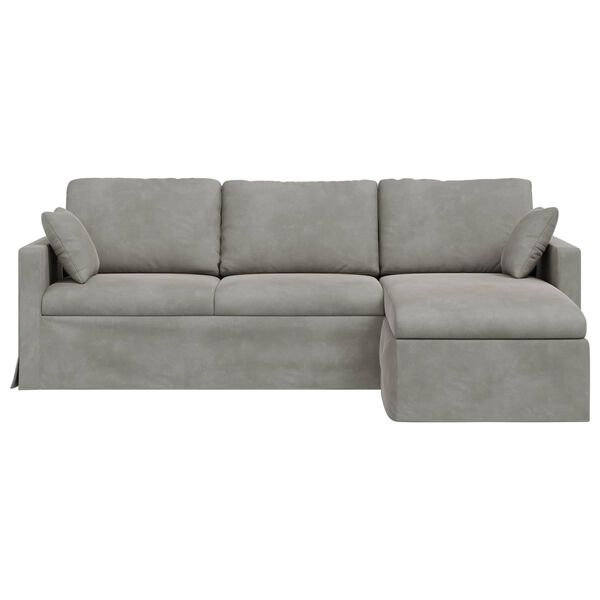vidaXL Canap&eacute; Gris clair