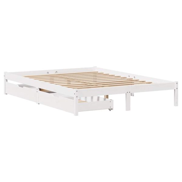 vidaXL Cadre de lit sans matelas blanc 160x200 cm bois de pin massif