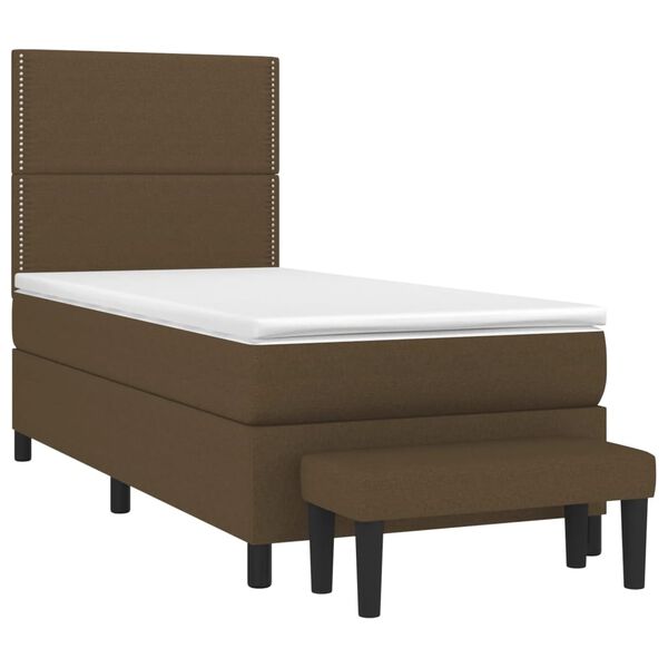 vidaXL Sommier &agrave; lattes de lit avec matelas Marron fonc&eacute; 90x190 cm