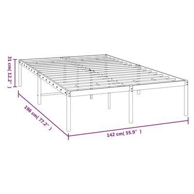 vidaXL Cadre de lit métal blanc 135x190 cm