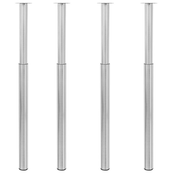 vidaXL Pieds de table télescopiques 4 pcs Acier inoxydable 710 mm-1100 mm