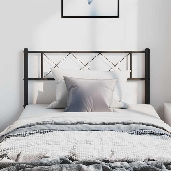 vidaXL T&ecirc;te de lit de remplacement m&eacute;tal noir 100 cm