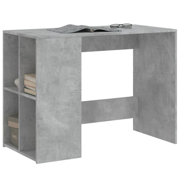 vidaXL Bureau gris b&eacute;ton 102x50x75 cm bois d'ing&eacute;nierie