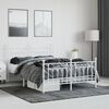 vidaXL Cadre de lit m&eacute;tal sans matelas et pied de lit blanc 140x190 cm